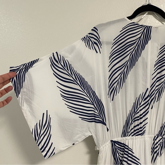 Lulus Dress Women’s Size Medium Sign of the Times Blue Leaf Print Maxi Dress - Picture 8 of 15